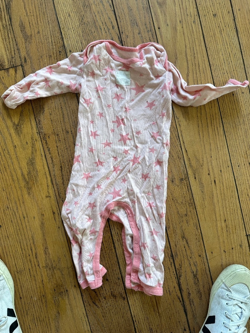 Burt's Bees baby onesie pink with stars 6-9 months